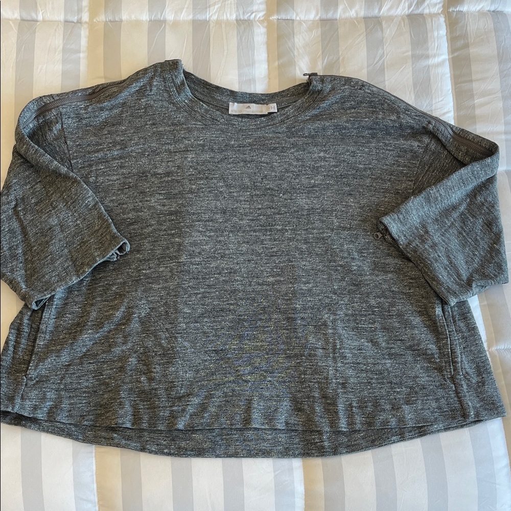 Women’s Stella McCartney by Adidas Half Sleeve Top, grey, size large